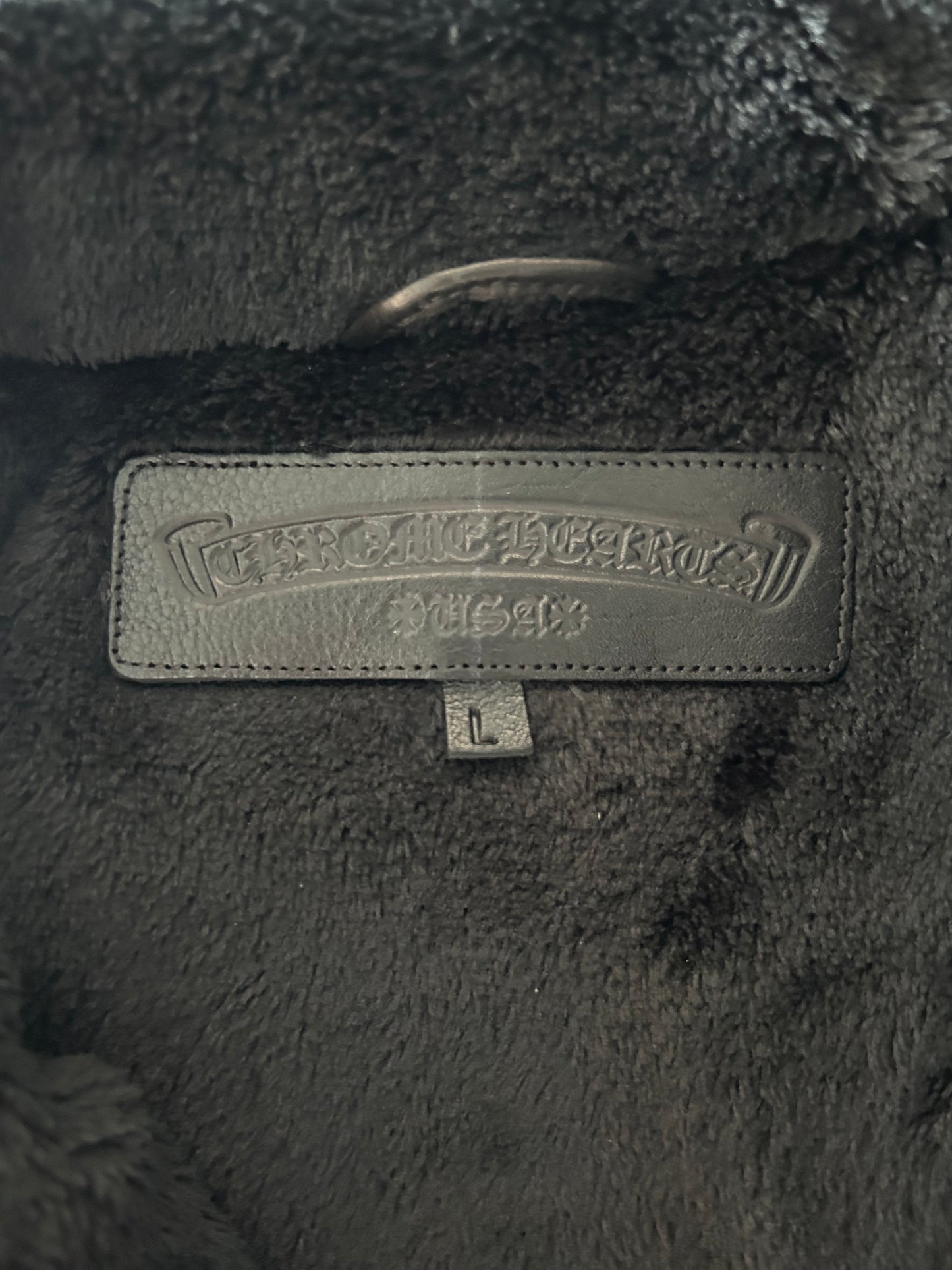 Chrome Hearts Black & White Striped Triple Cross Racing Jacket