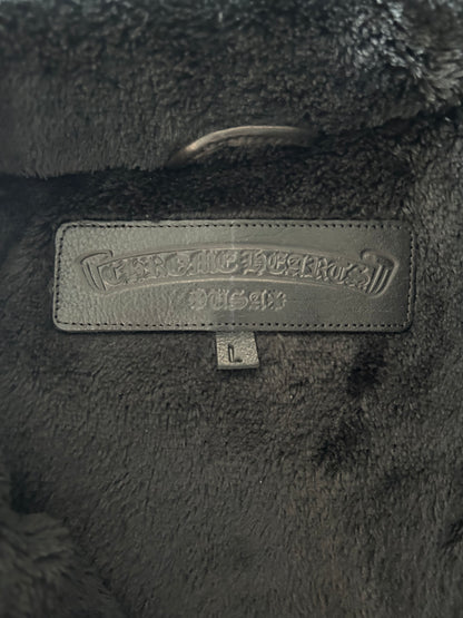 Chrome Hearts Black & White Striped Triple Cross Racing Jacket