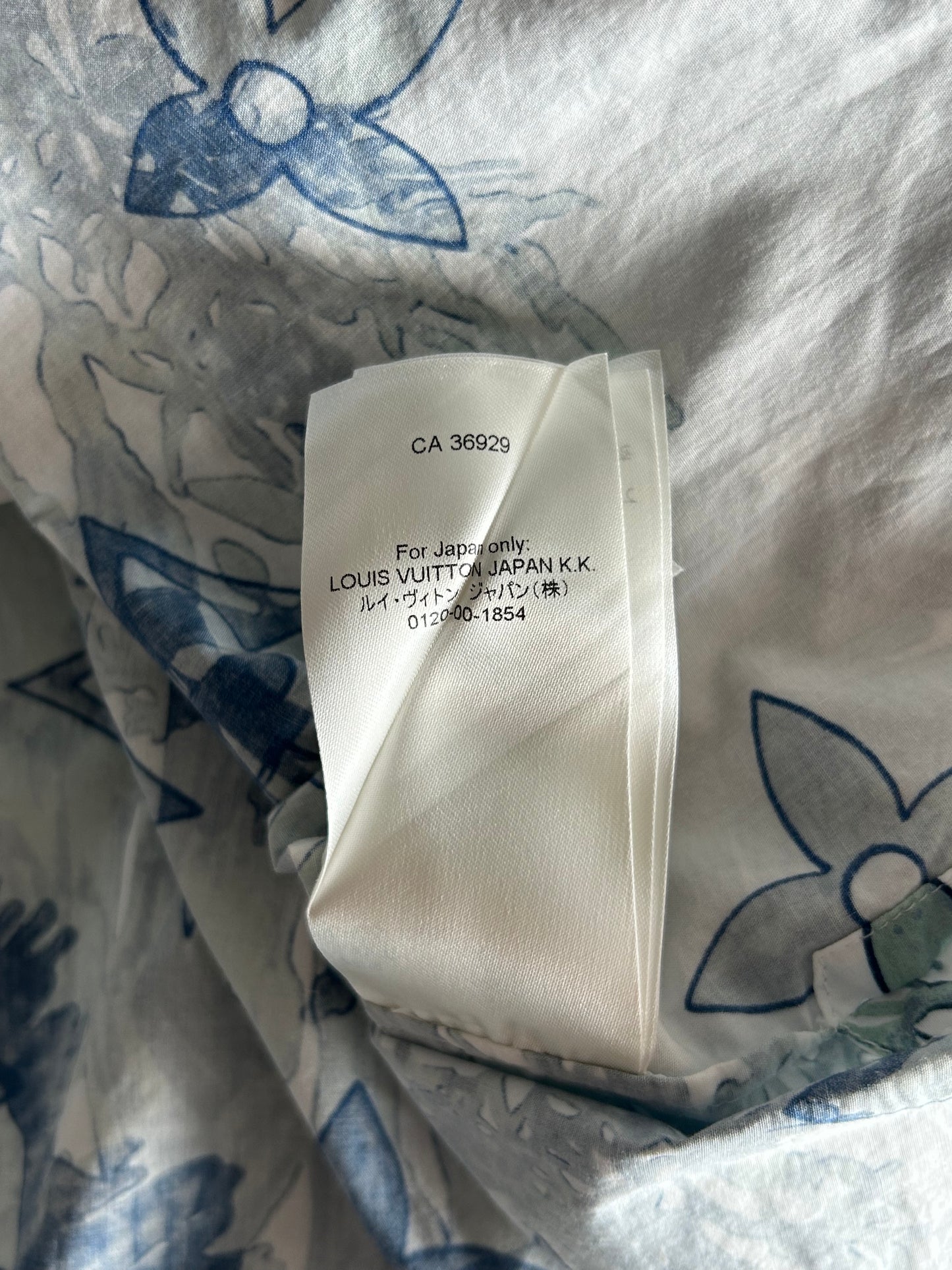 Louis Vuitton Blue & White Aquagarden Monogram Button Up Shirt