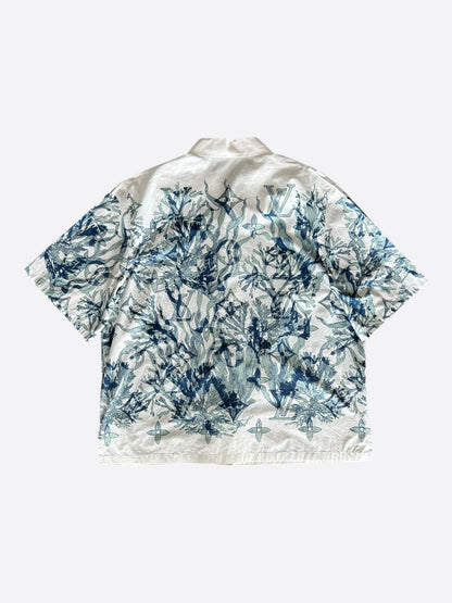 Louis Vuitton Blue & White Aquagarden Monogram Button Up Shirt