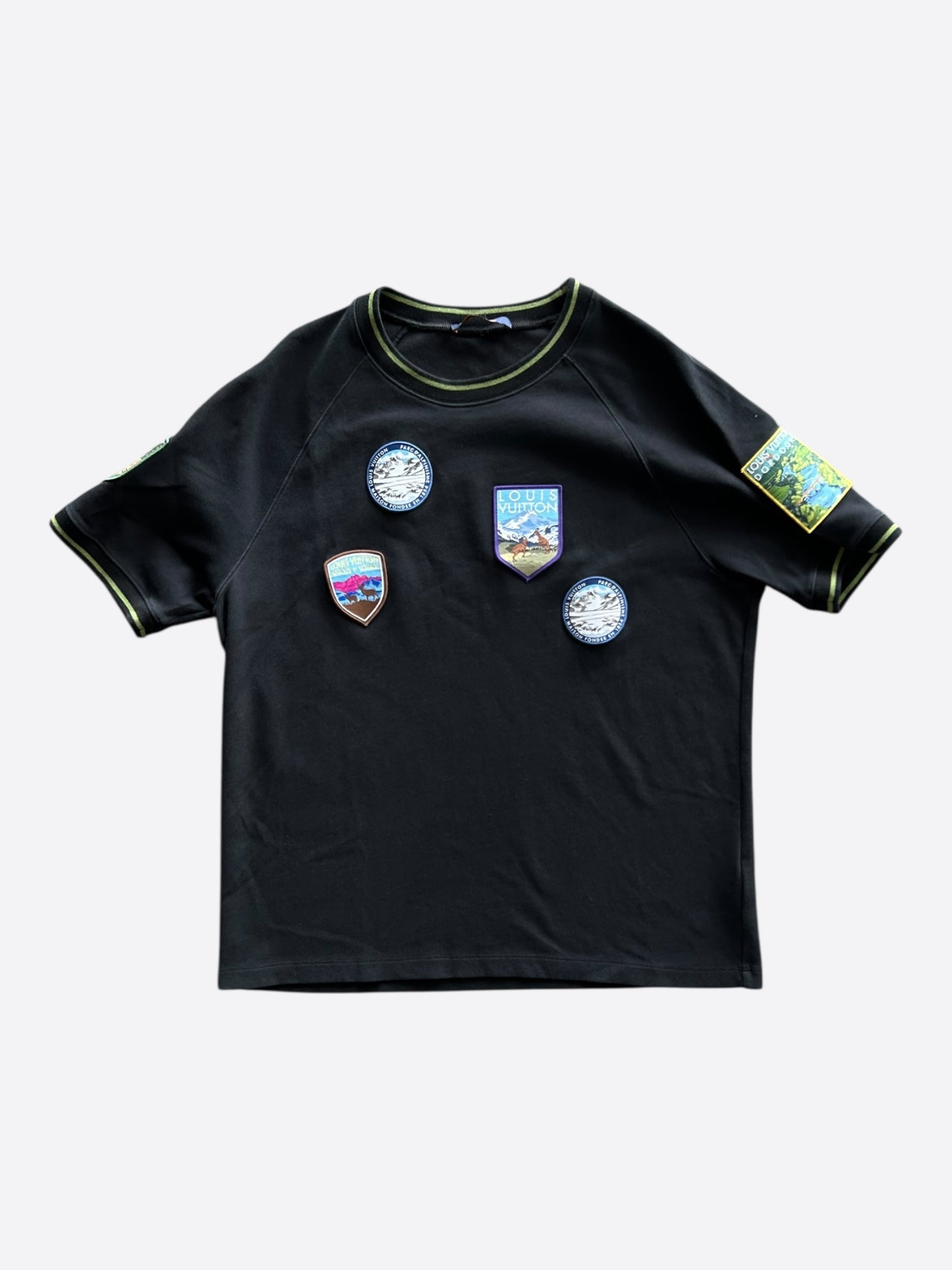 Louis Vuitton Black & Green Alps Patch T-Shirt