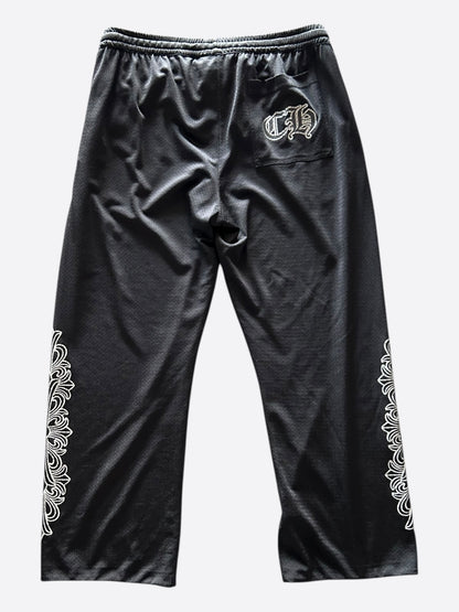 Chrome Hearts Black & White Floral Nylon Mesh Trackpants