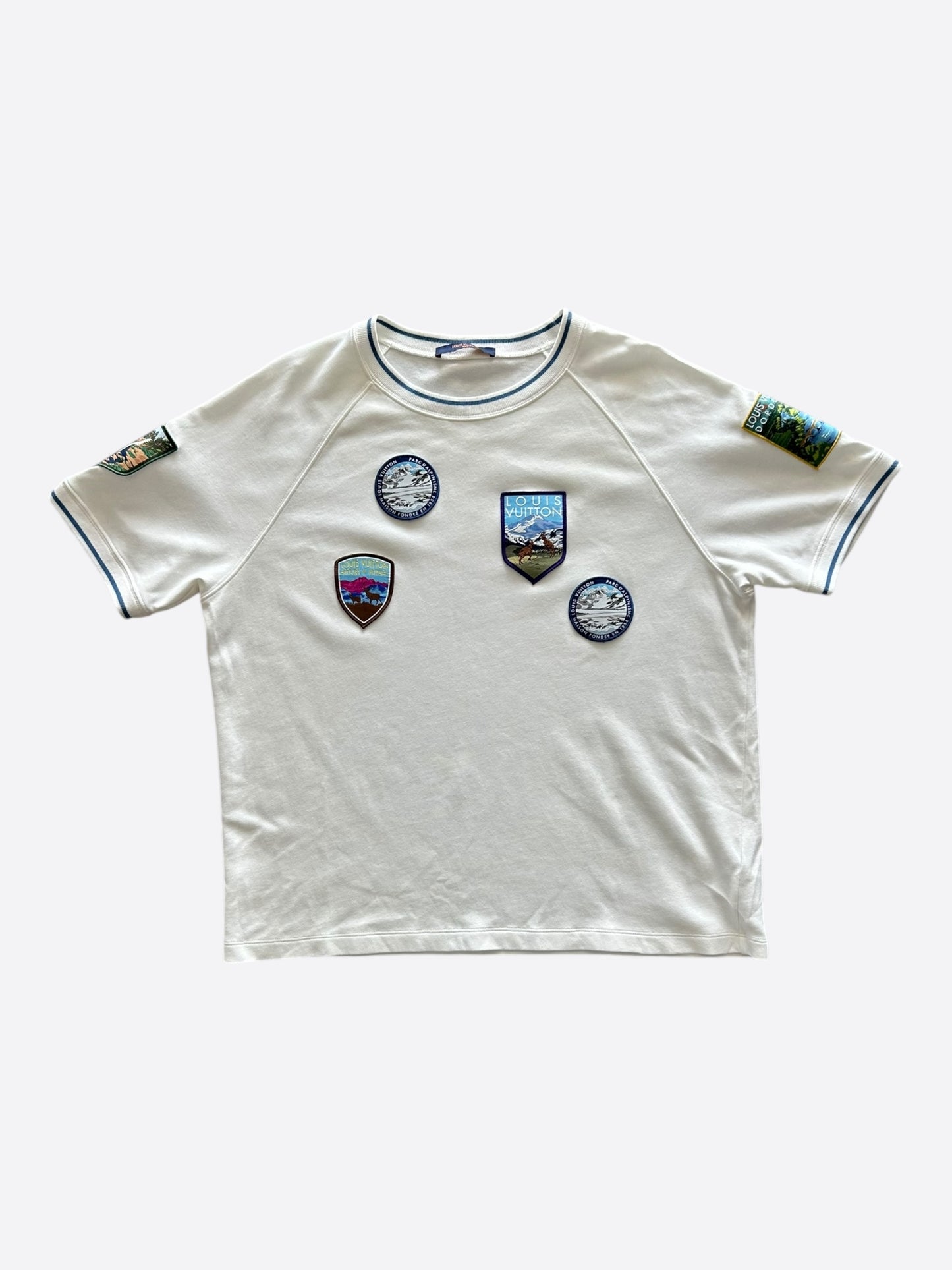 Louis Vuitton White & Blue Alps Patch T-Shirt