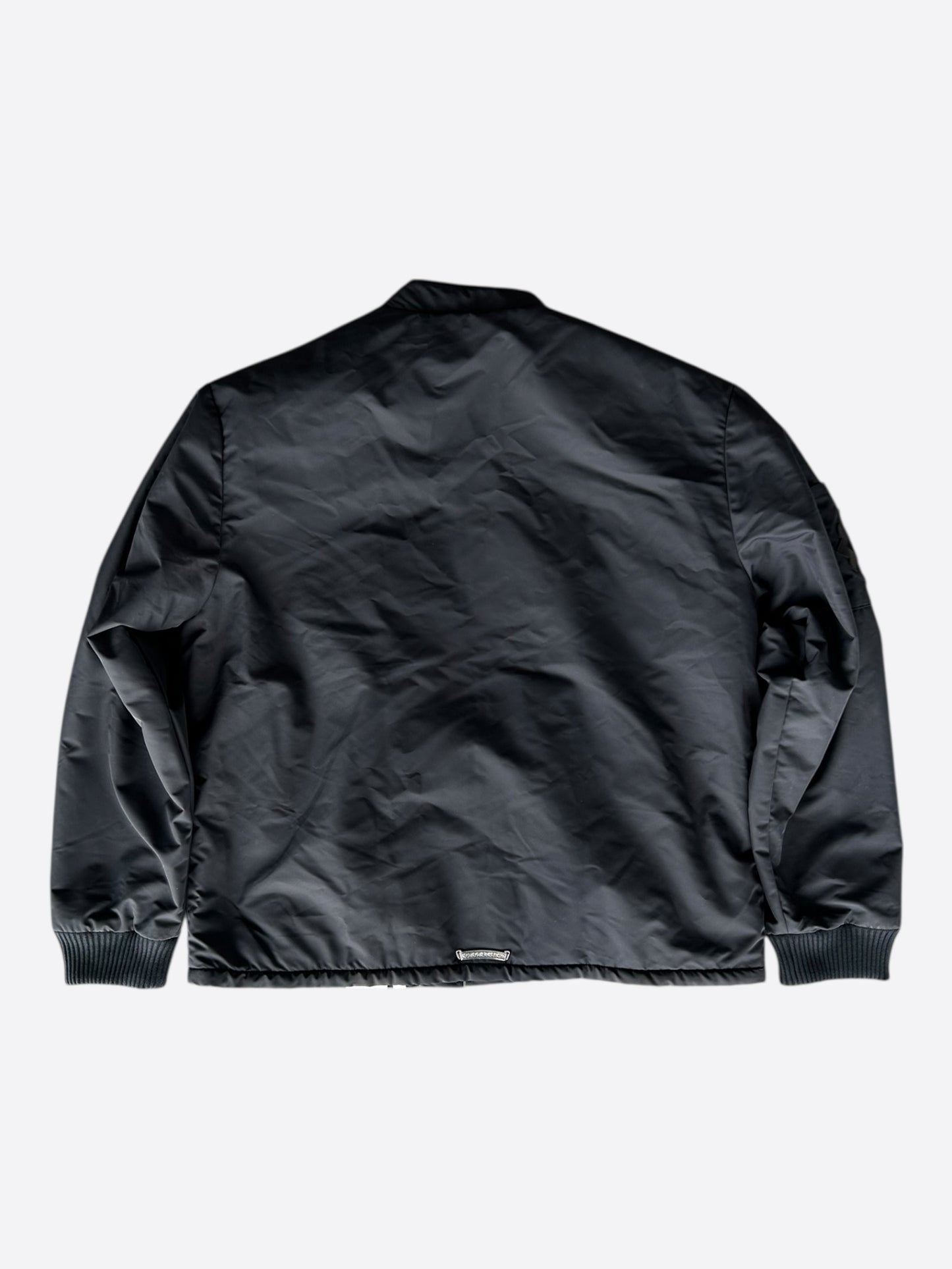 Chrome Hearts Black & White Striped Triple Cross Racing Jacket