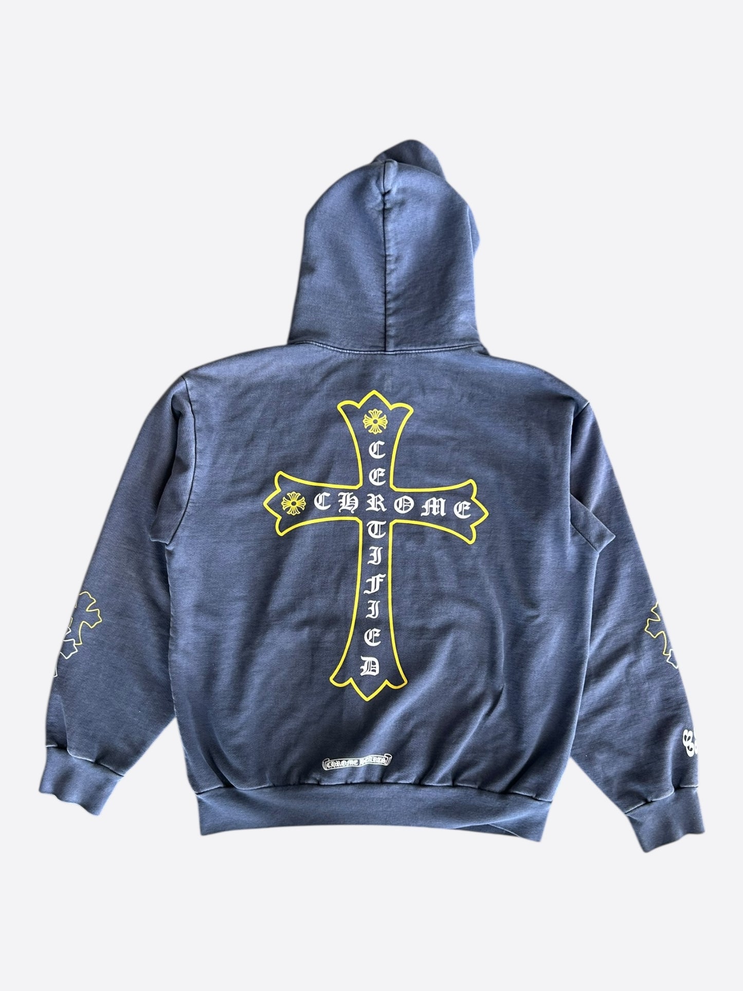Chrome Hearts Drake Blue Certified Cross Logo Hoodie