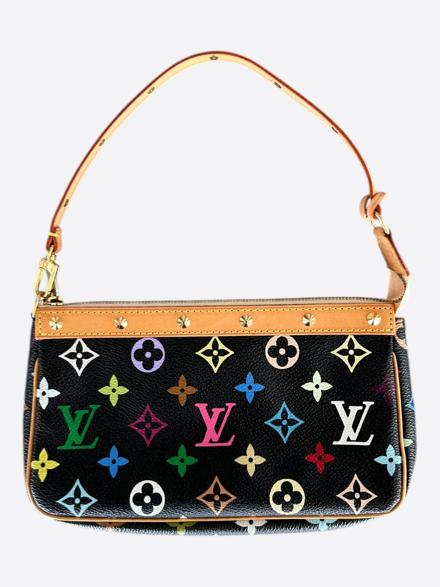 Louis Vuitton Takashi Murakami Black & Multicolor Monogram Pochette Accessoires