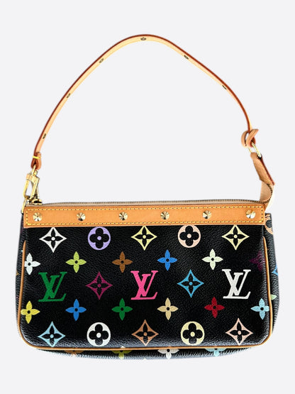 Louis Vuitton Takashi Murakami Black & Multicolor Monogram Pochette Accessoires