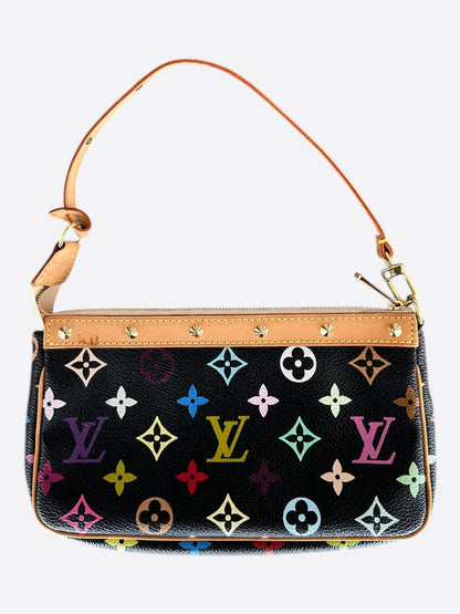 Louis Vuitton Takashi Murakami Black & Multicolor Monogram Pochette Accessoires