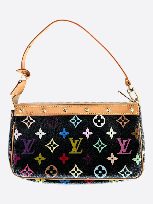 Louis Vuitton Takashi Murakami Black & Multicolor Monogram Pochette Accessoires