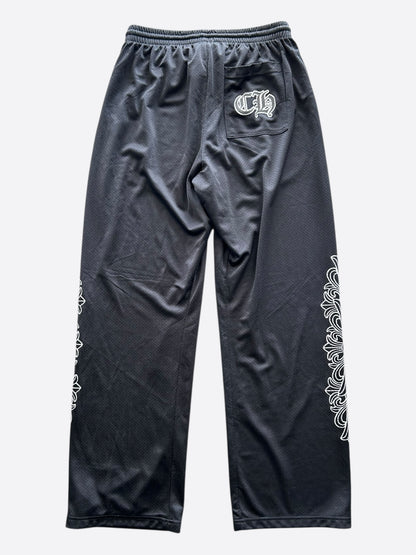 Chrome Hearts Black & White Floral Nylon Mesh Trackpants