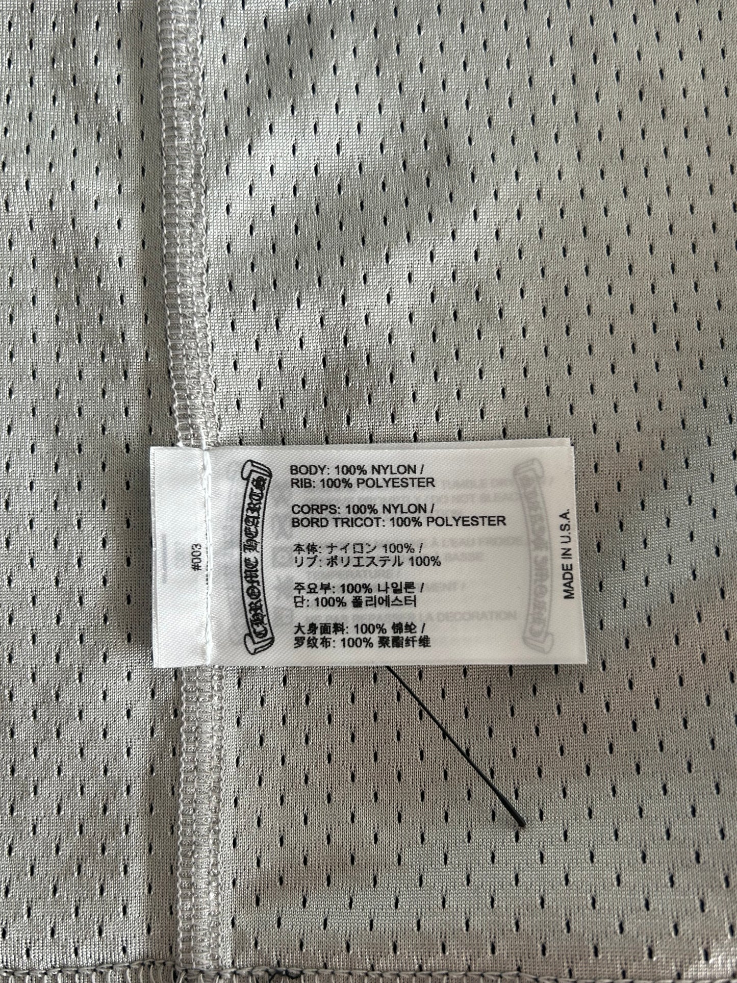 Chrome Hearts Black & White Logo Reversible Mesh Jersey