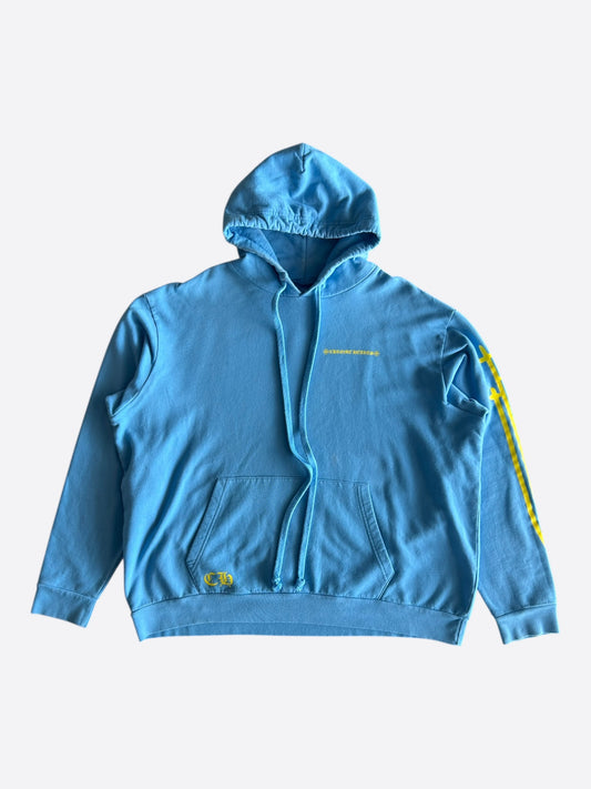 Chrome Hearts Blue & Yellow Miami Exclusive Horseshoe Logo Hoodie
