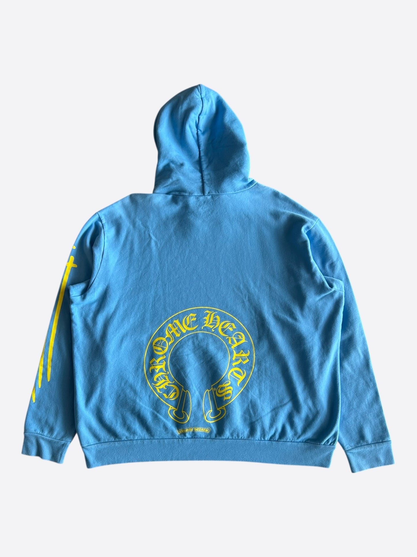 Chrome Hearts Blue & Yellow Miami Exclusive Horseshoe Logo Hoodie
