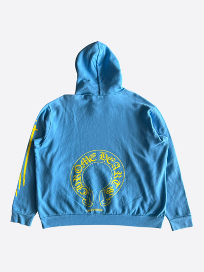 Chrome Hearts Blue & Yellow Miami Exclusive Horseshoe Logo Hoodie