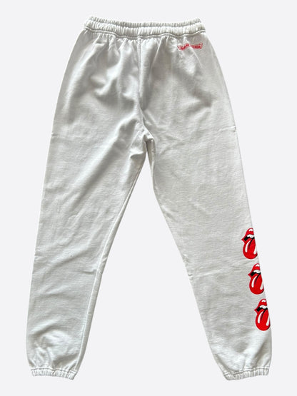 Chrome Hearts White & Red Rolling Stones Logo Sweatpants