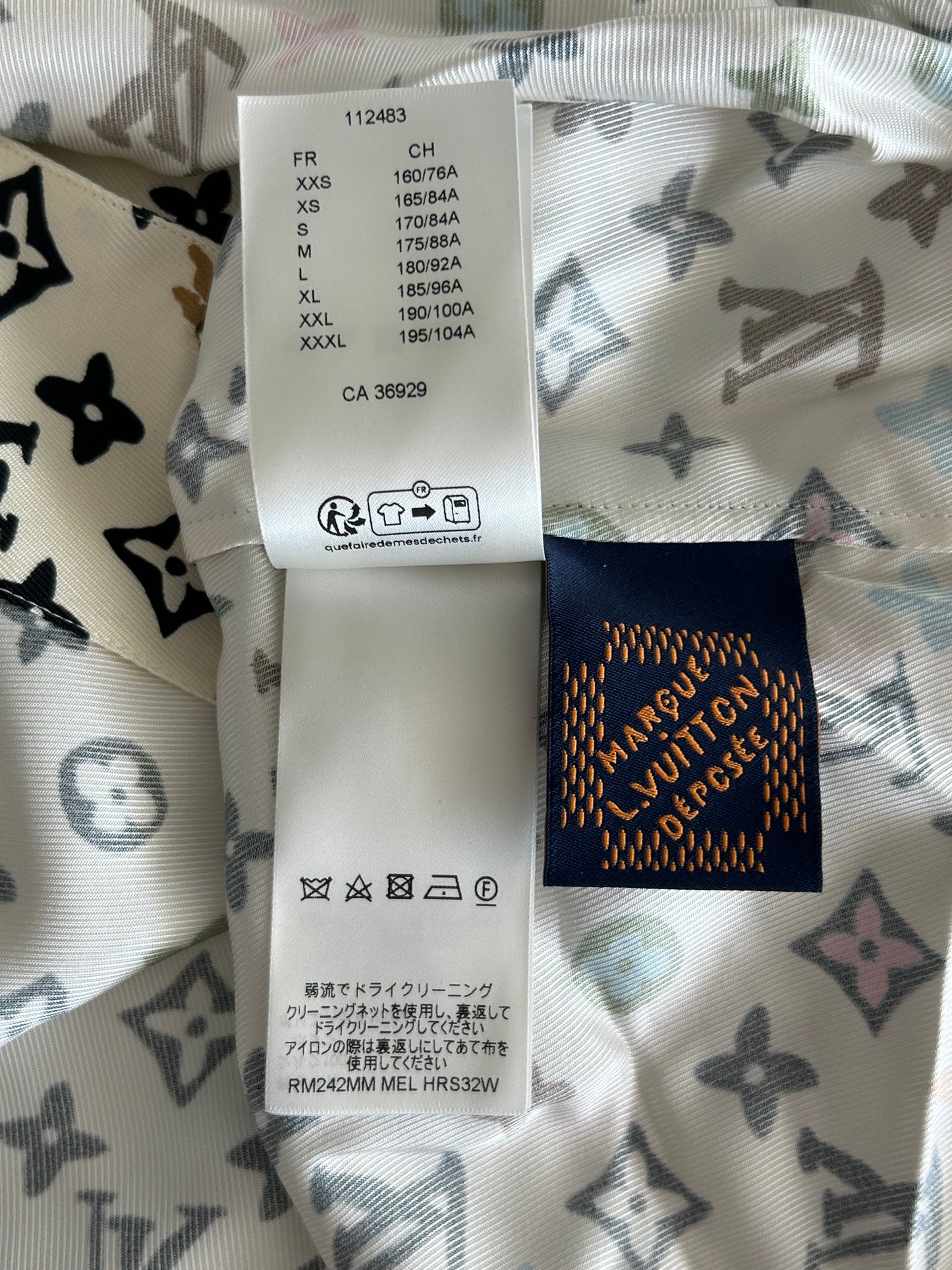 Louis Vuitton Tyler Cream Multicolor Monogram Silk Button Up Shirt