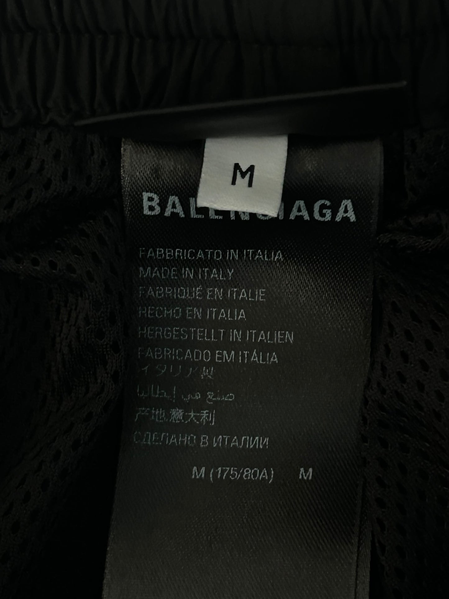 Balenciaga Black & Red Embroidered Logo Oversized Trackpants