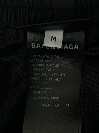 Balenciaga Black & Red Embroidered Logo Oversized Trackpants