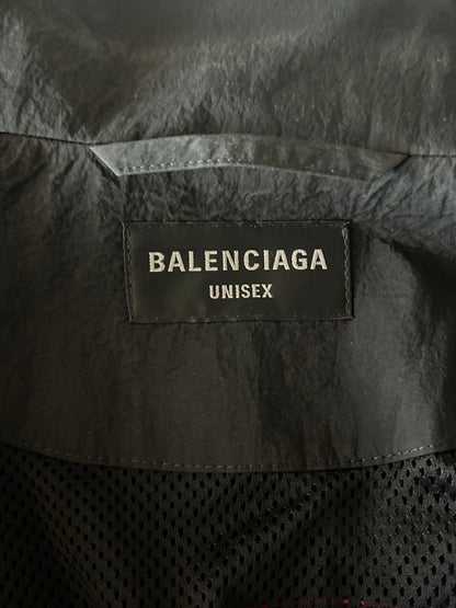 Balenciaga Black & Red Lion Club Embroidered Logo Track Jacket