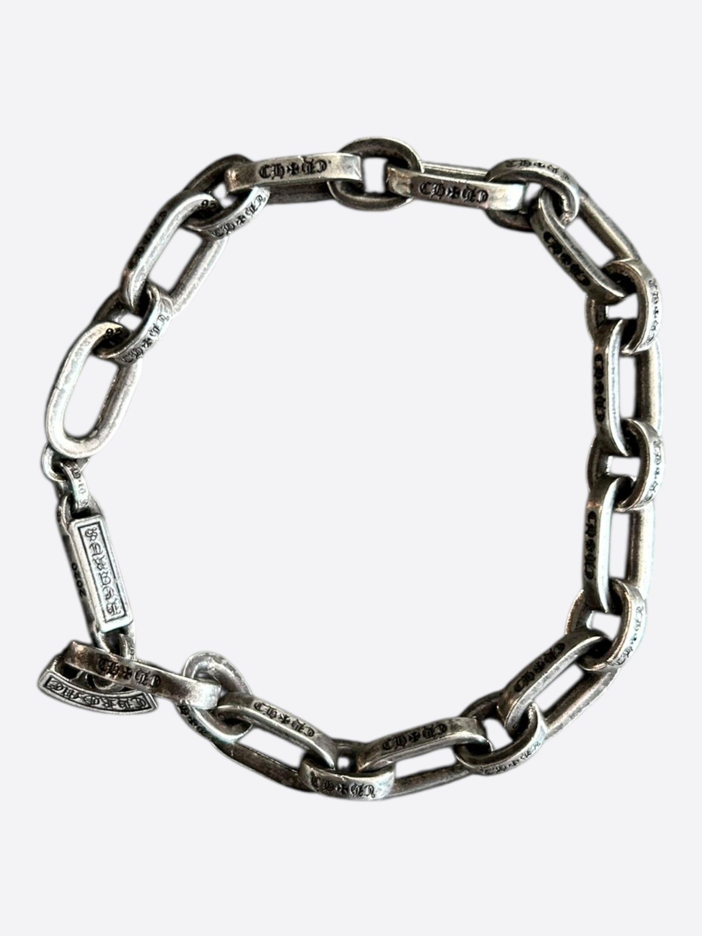 Chrome Hearts Silver Paper E Chain Bracelet