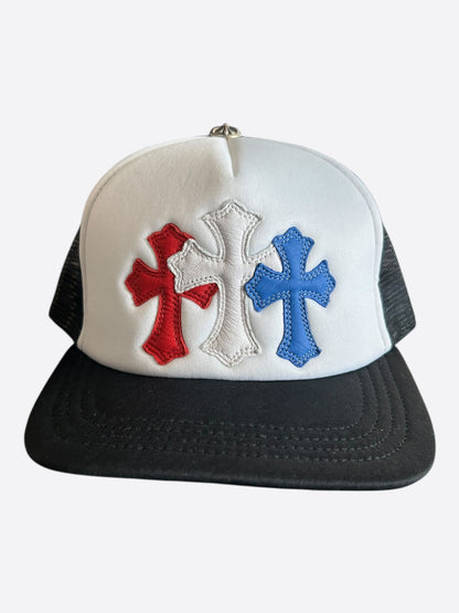 Chrome Hearts Black USA Triple Cross Patch Hat