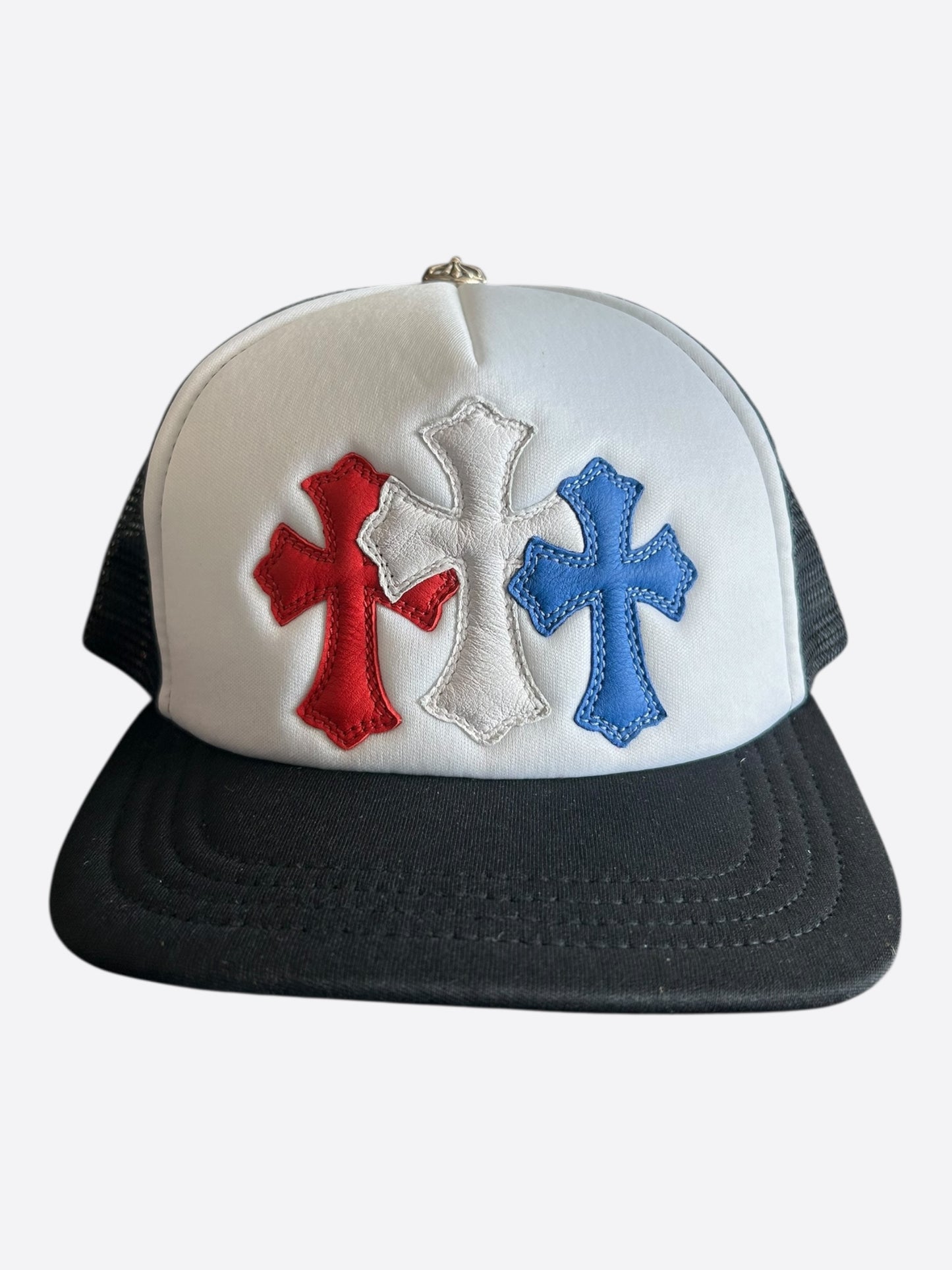 Chrome Hearts Black USA Triple Cross Patch Hat
