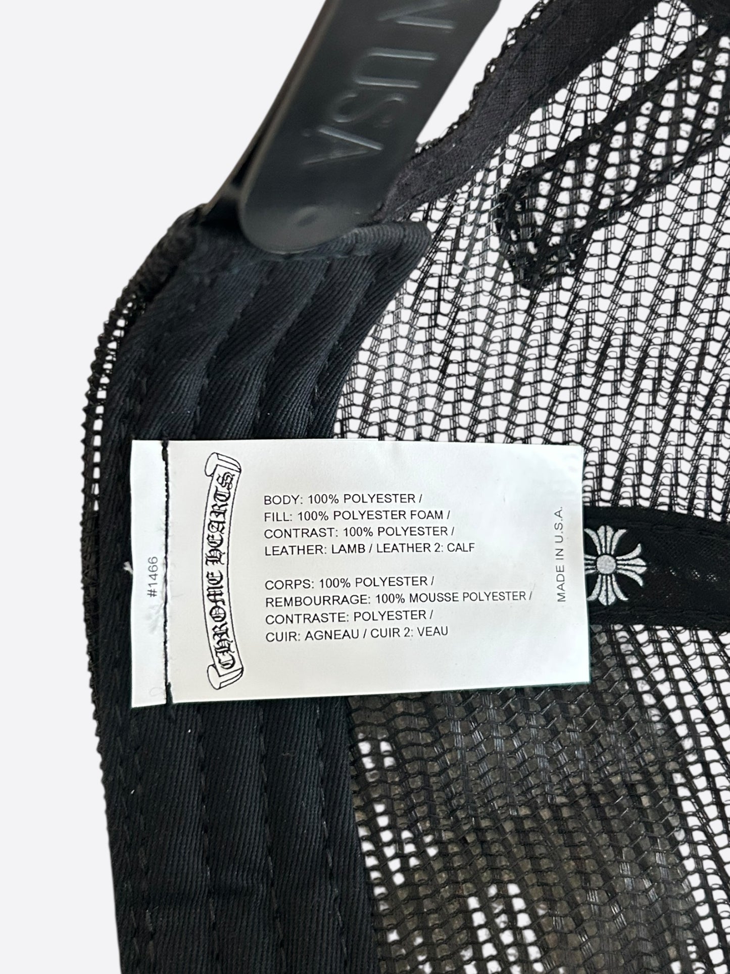 Chrome Hearts Black USA Triple Cross Patch Hat