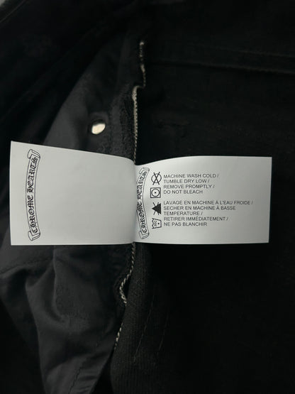 Chrome Hearts Black Fleur Knee Jeans