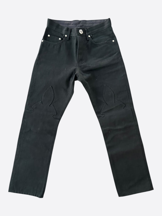 Chrome Hearts Black Fleur Knee Jeans