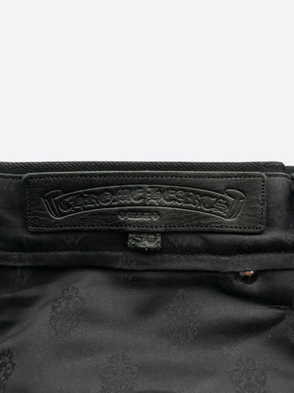 Chrome Hearts Black Fleur Knee Jeans