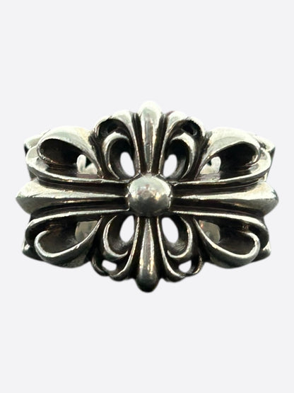 Chrome Hearts Silver Cross Floral Ring