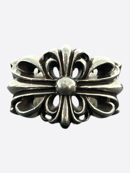 Chrome Hearts Silver Cross Floral Ring