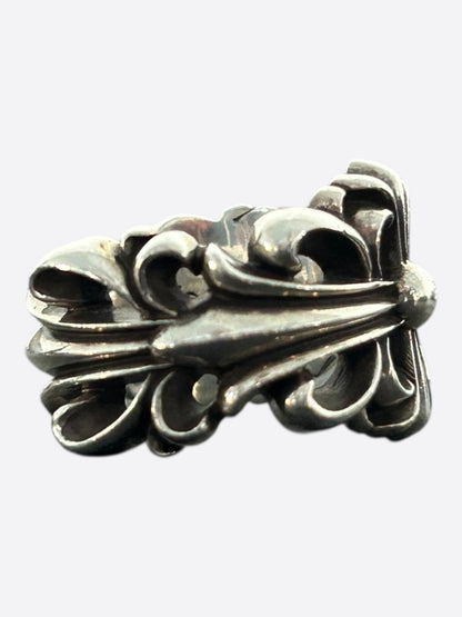 Chrome Hearts Silver Cross Floral Ring