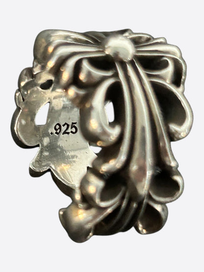 Chrome Hearts Silver Cross Floral Ring