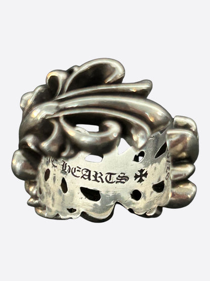 Chrome Hearts Silver Cross Floral Ring