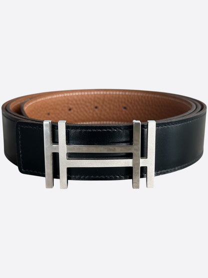 Hermes Black & Brown Reversible Au Carre Belt