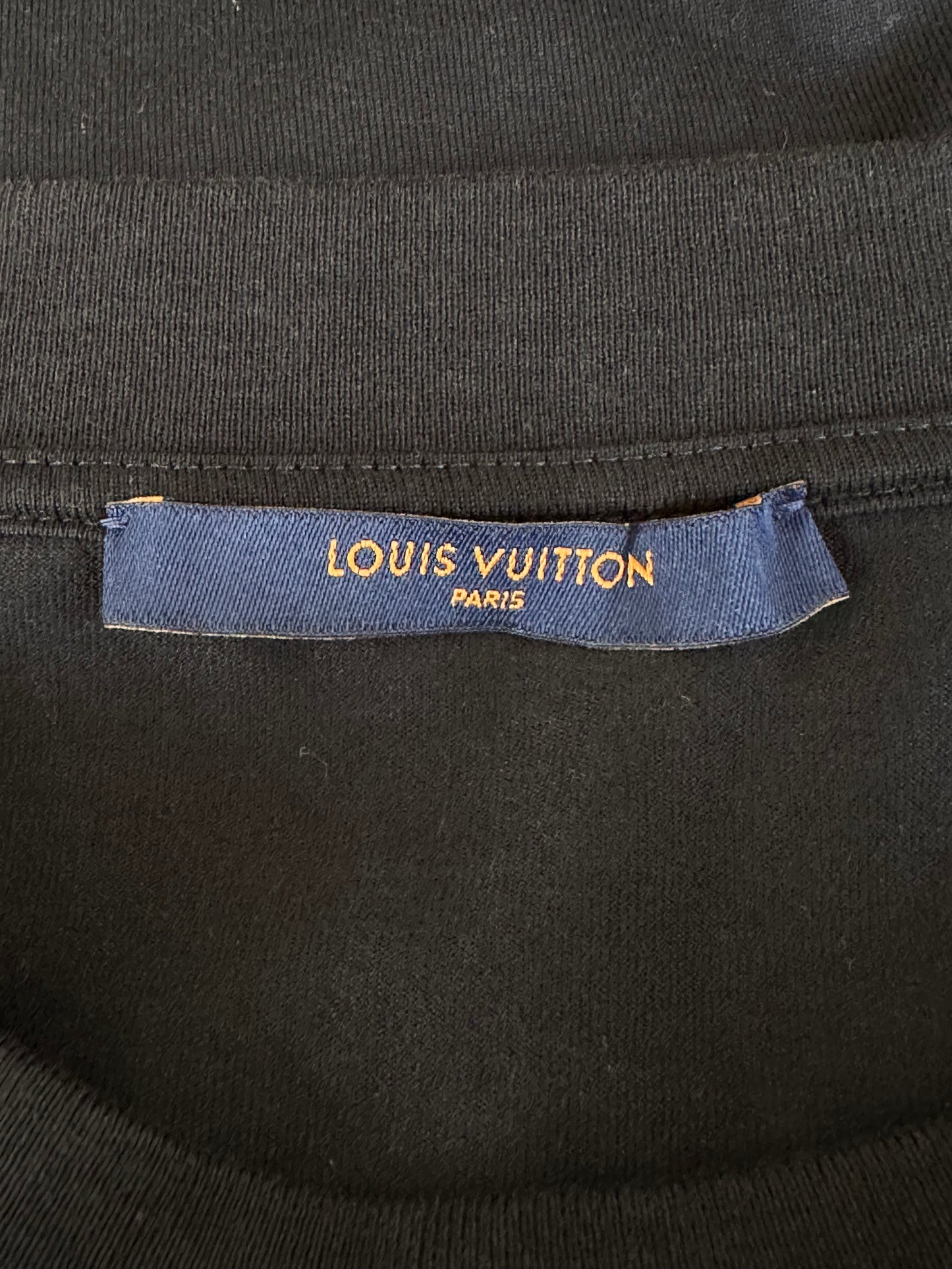 Louis Vuitton NBA Black Embroidered Patches T-Shirt