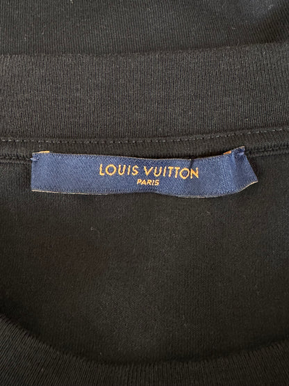 Louis Vuitton NBA Black Embroidered Patches T-Shirt