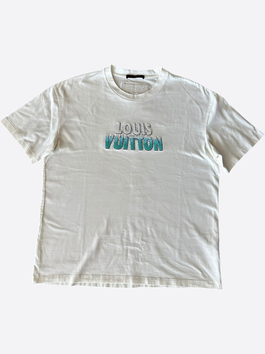 Louis Vuitton White Beads Logo T-Shirt