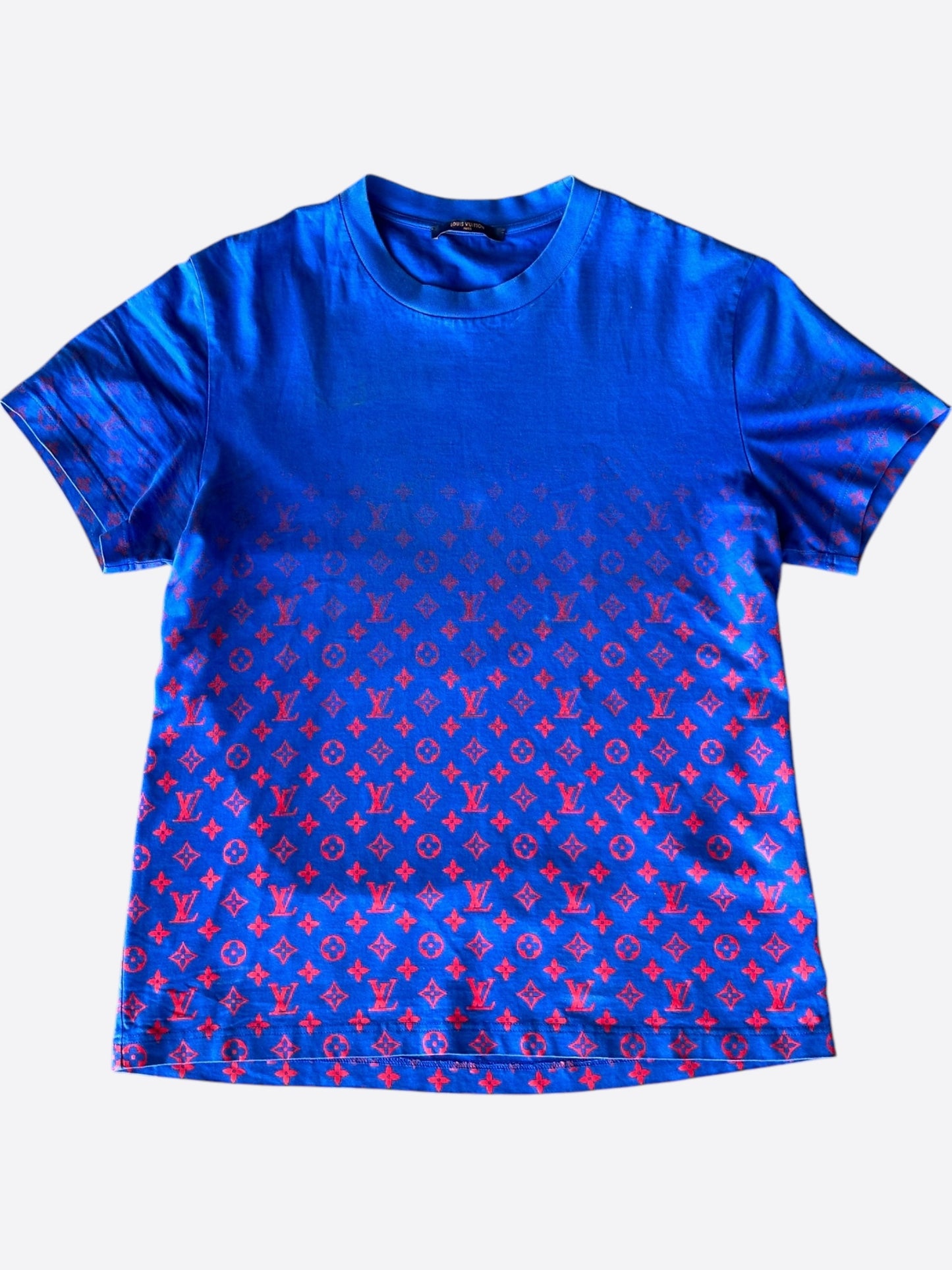 Louis Vuitton Blue & Red Monogram Gradient T-Shirt