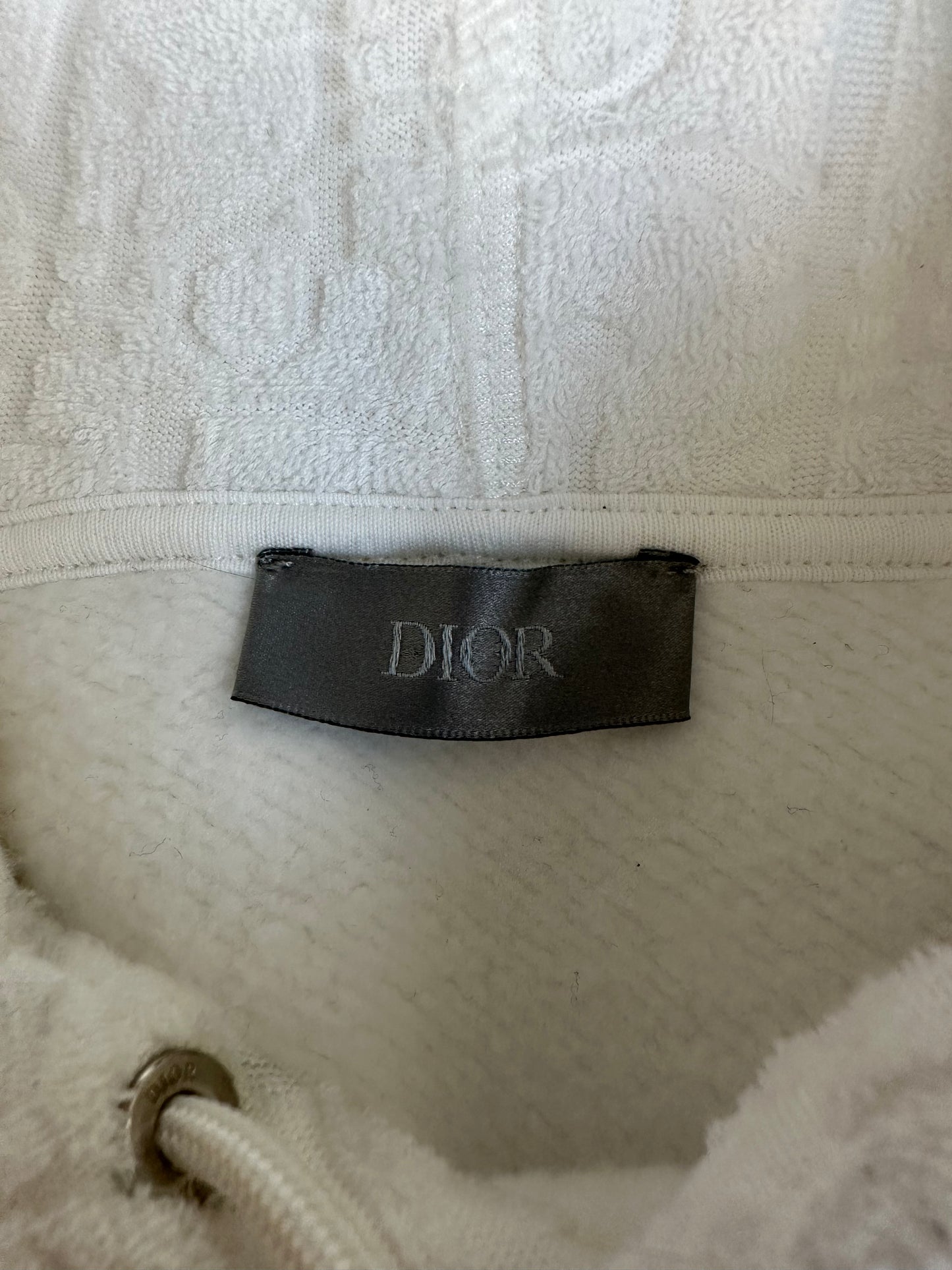 Dior White Oblique Towel Hoodie