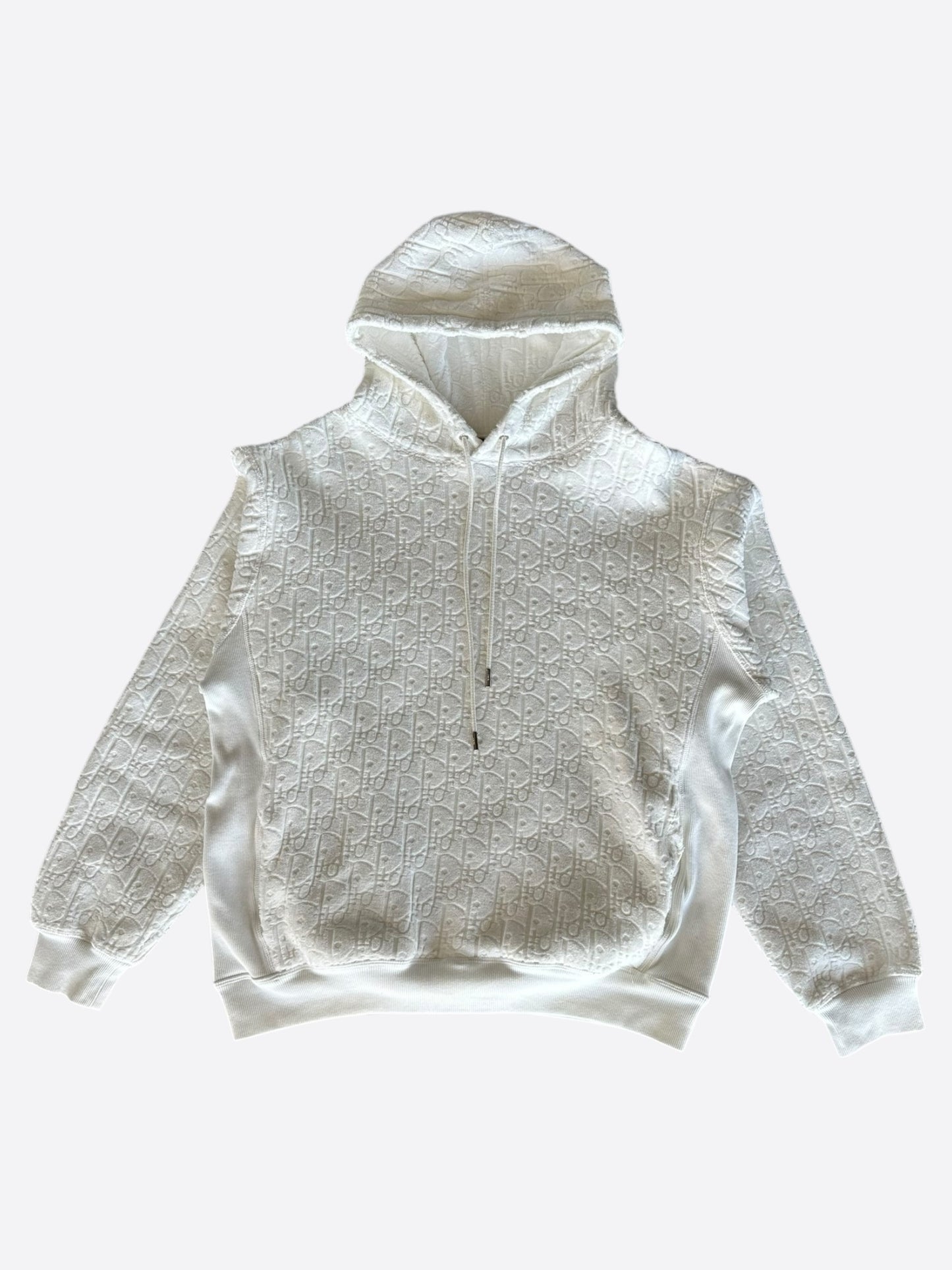 Dior White Oblique Towel Hoodie