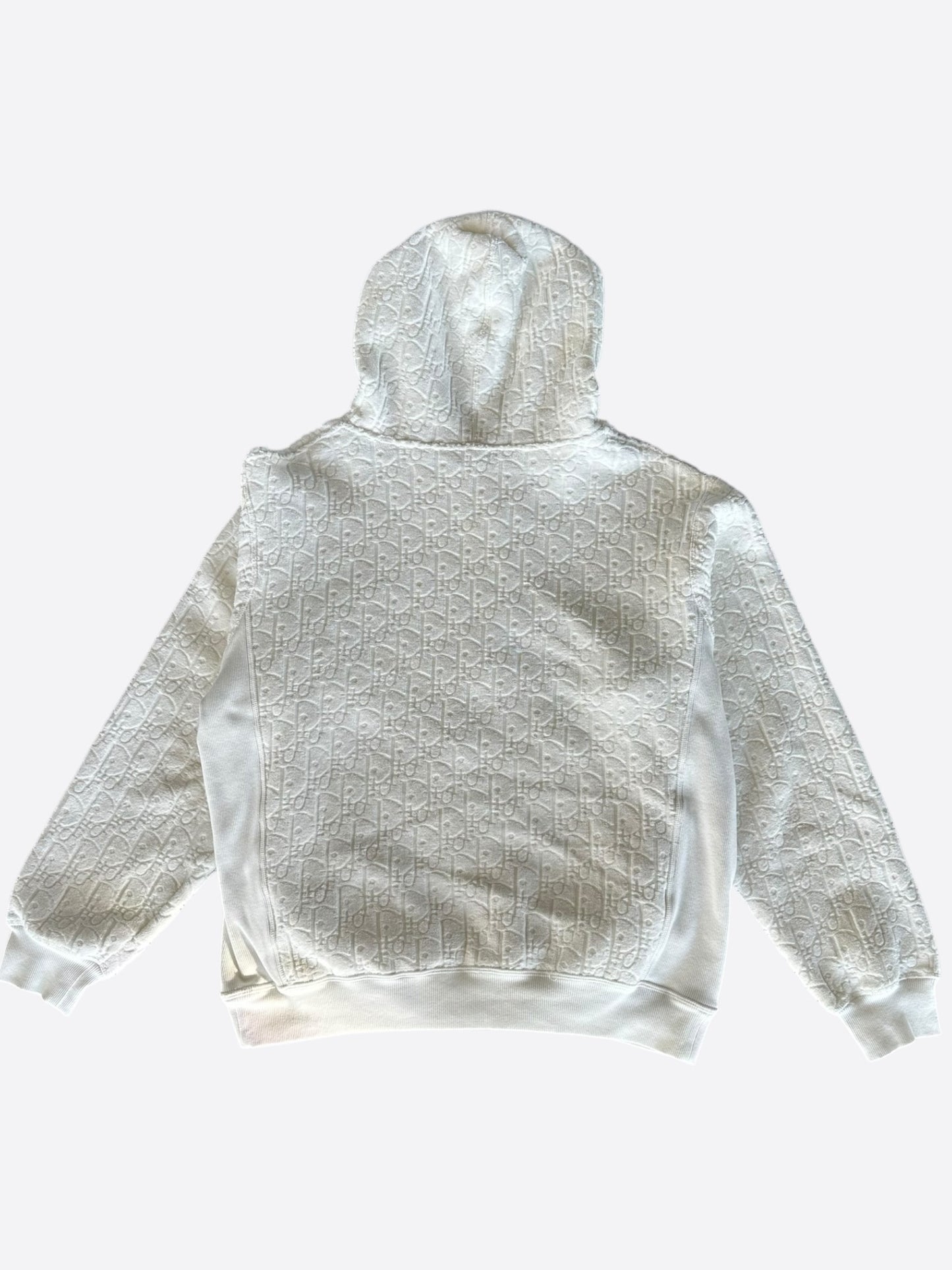 Dior White Oblique Towel Hoodie