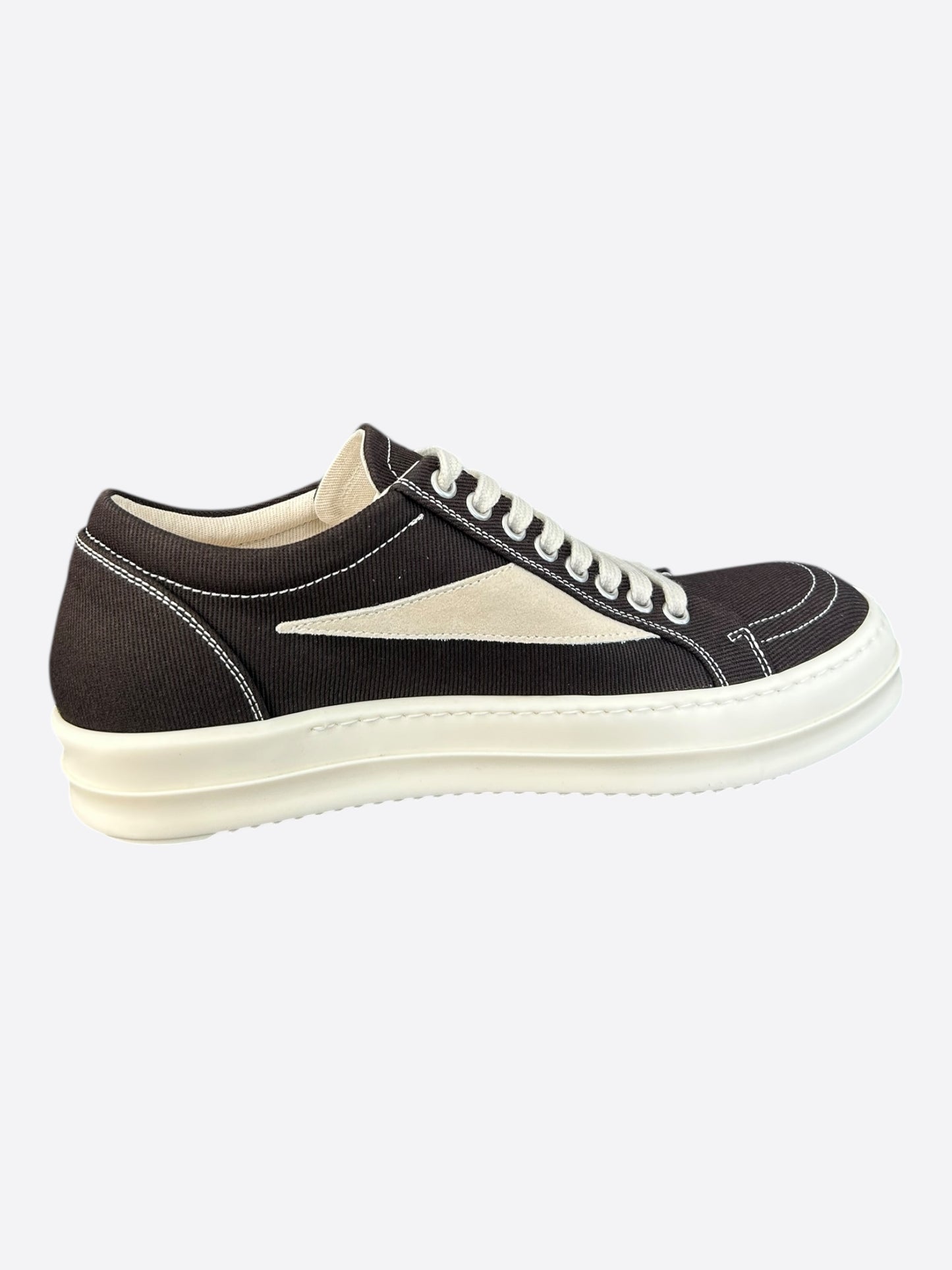 Rick Owens Brown & White Vintage Low Top Sneakers