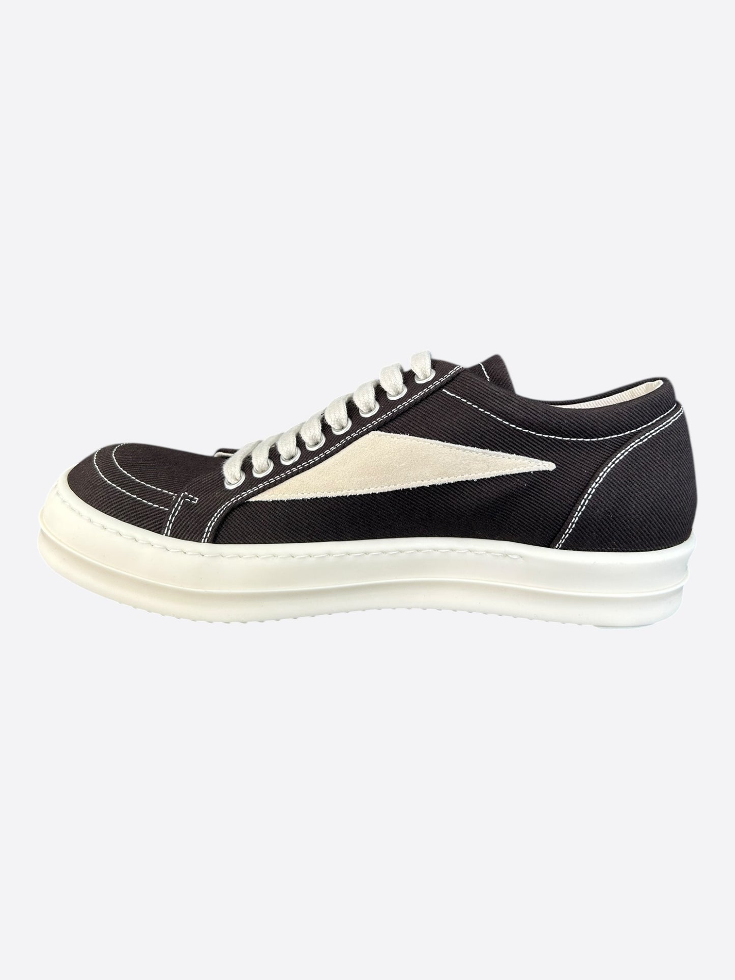 Rick Owens Brown & White Vintage Low Top Sneakers
