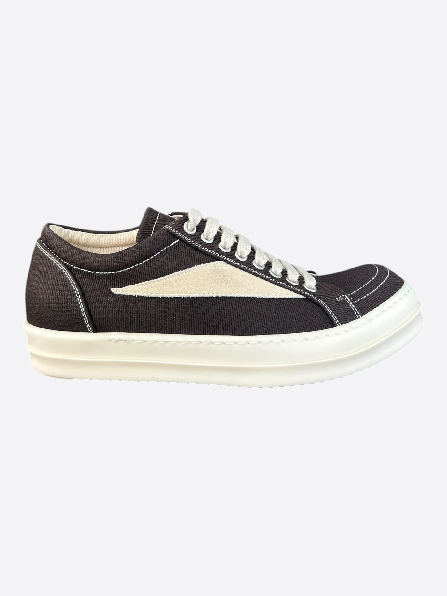 Rick Owens Brown & White Vintage Low Top Sneakers