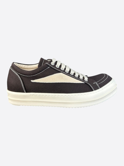 Rick Owens Brown & White Vintage Low Top Sneakers