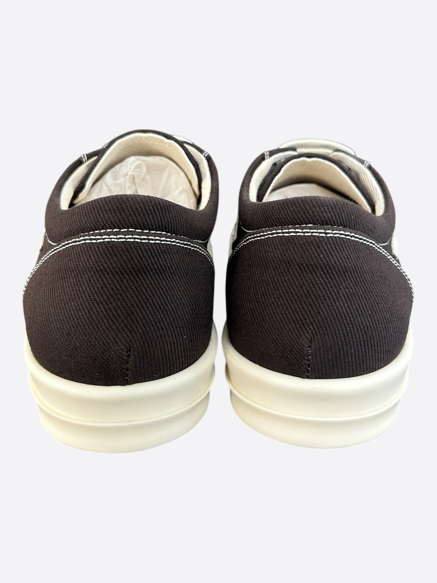 Rick Owens Brown & White Vintage Low Top Sneakers