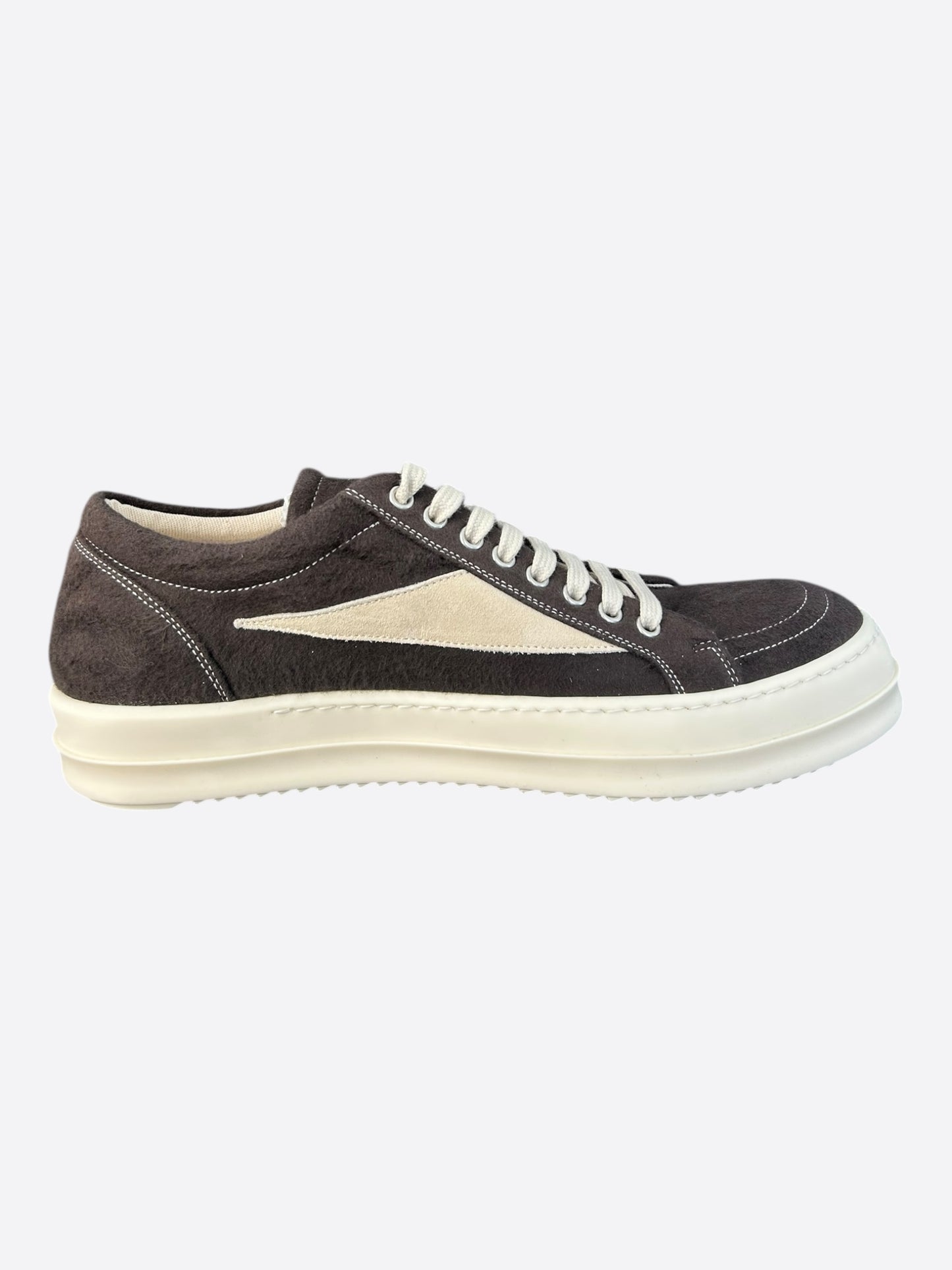 Rick Owens Brown & White Vintage Low Top Sneakers