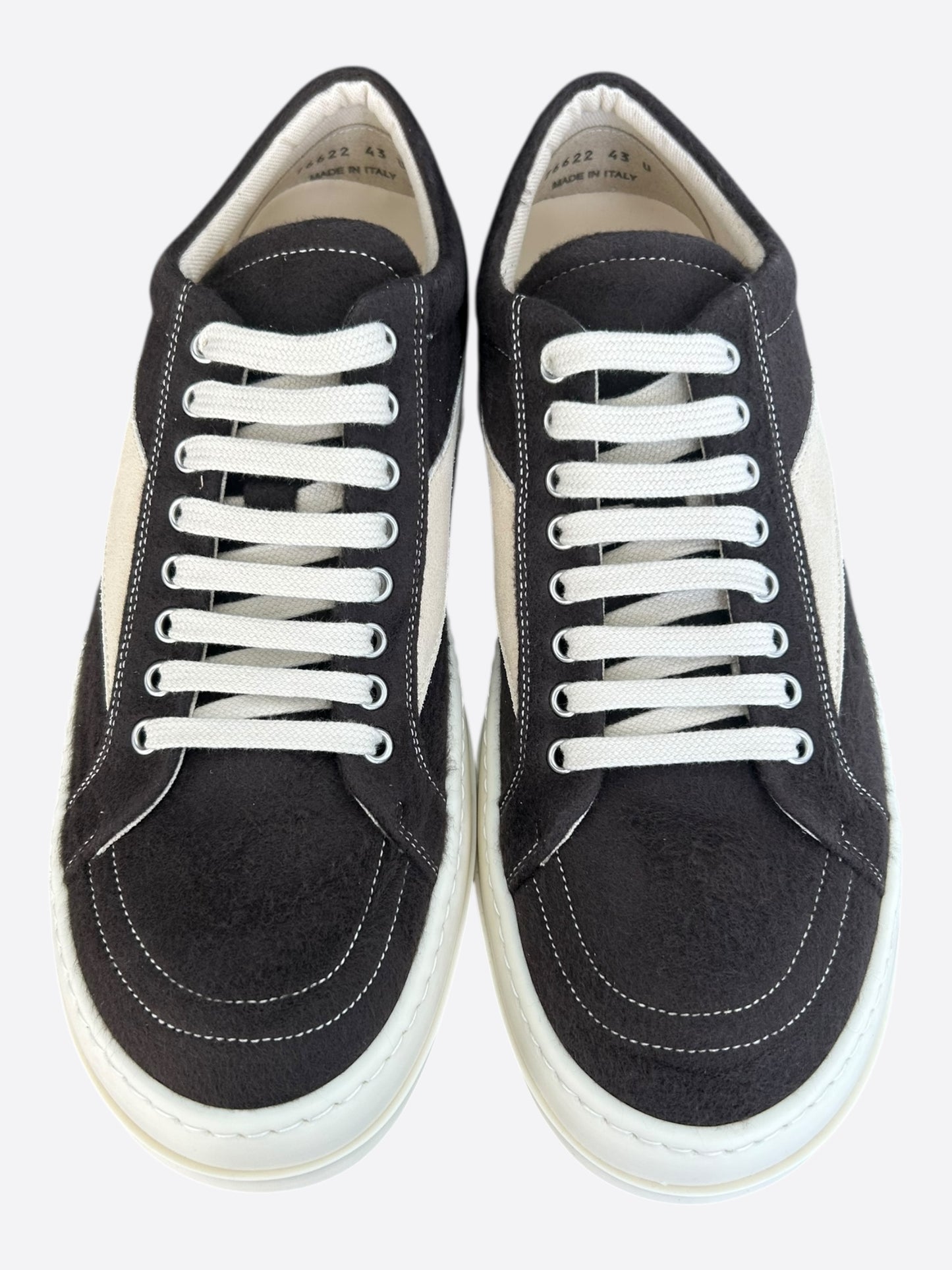 Rick Owens Brown & White Vintage Low Top Sneakers